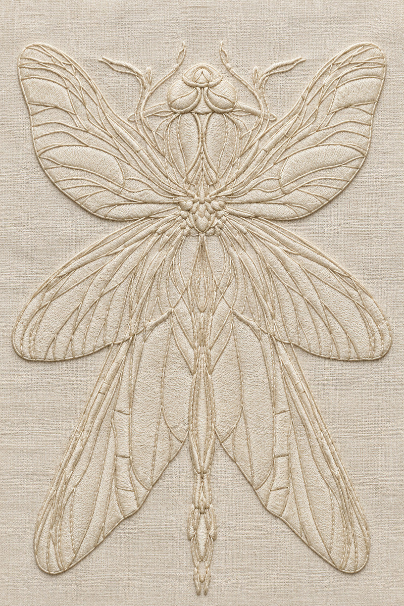 Stained Glass Dragonfly Ornament from Art Nouveau Needlework Book 3, a digital embroidery design reference for machine embroidery designs, embroidery patterns and embroidery design reference.