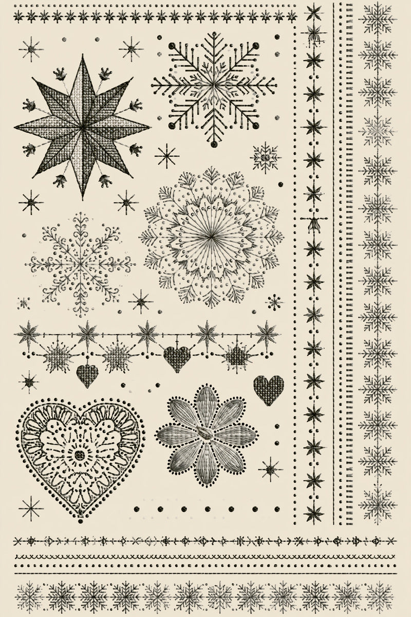 Stars Snowflakes And Nordic Motif from Christmas Embroidery Collection Book 2, a digital embroidery design reference for machine embroidery designs, embroidery patterns and seasonal embroidery motifs.
