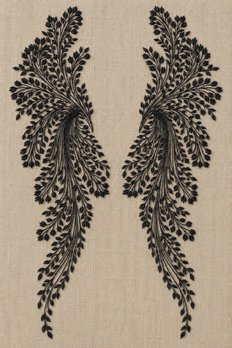 Statement Jacket Front Placement from Neckline & Collar Embroidery Designs Book 1, a digital embroidery design reference for machine embroidery designs, embroidery patterns and lace and broderie details.