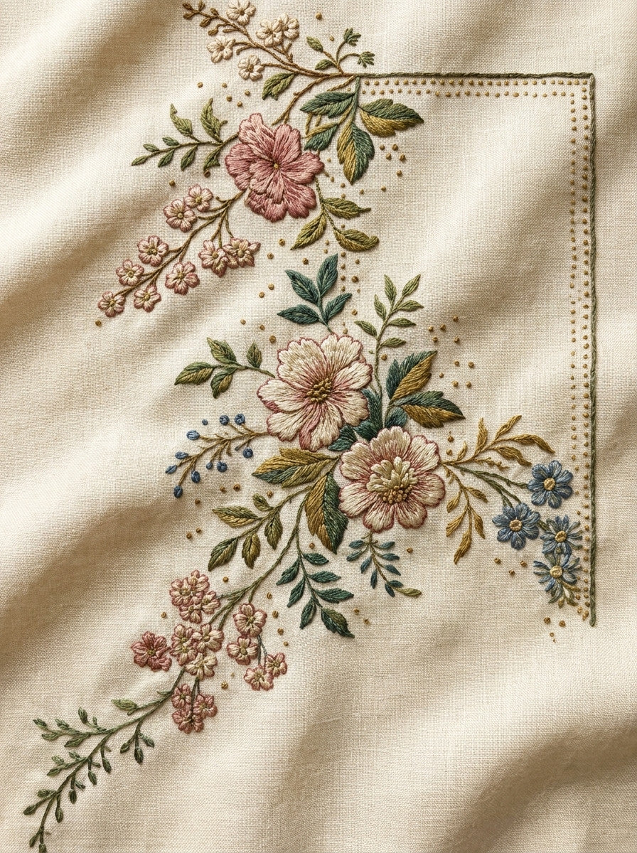 Table Linen Corner Border Classic from Classic Frames & Borders Book 6, a digital embroidery design reference for machine embroidery designs, embroidery patterns and border and edge embroidery.
