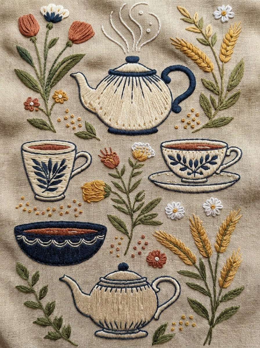 Digital PDF embroidery design bundle cover preview for Garment & Linen Placement Bundle 1, featuring curated embroidery patterns, motif library references and textile design… - preview 24