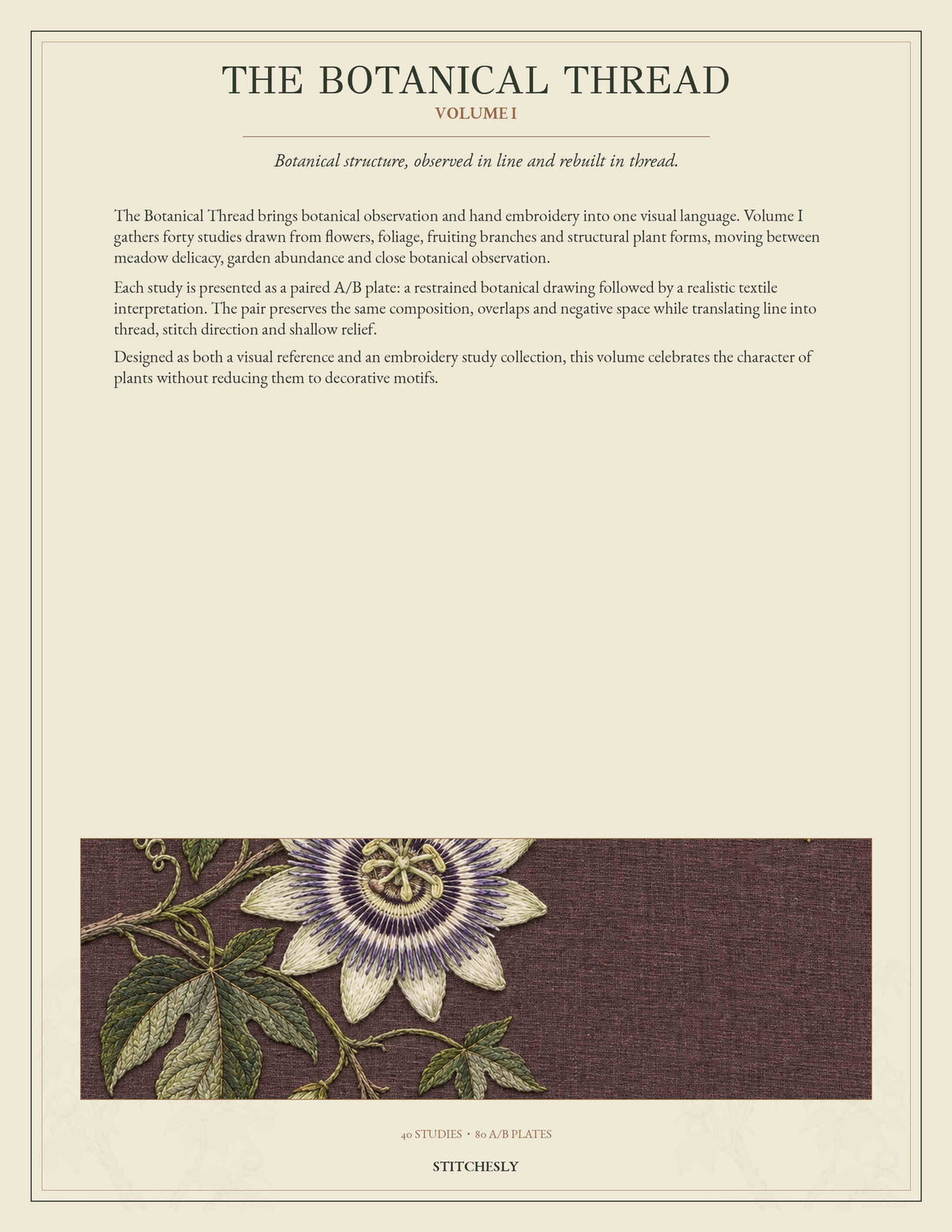 The Botanical Thread Volume I back cover