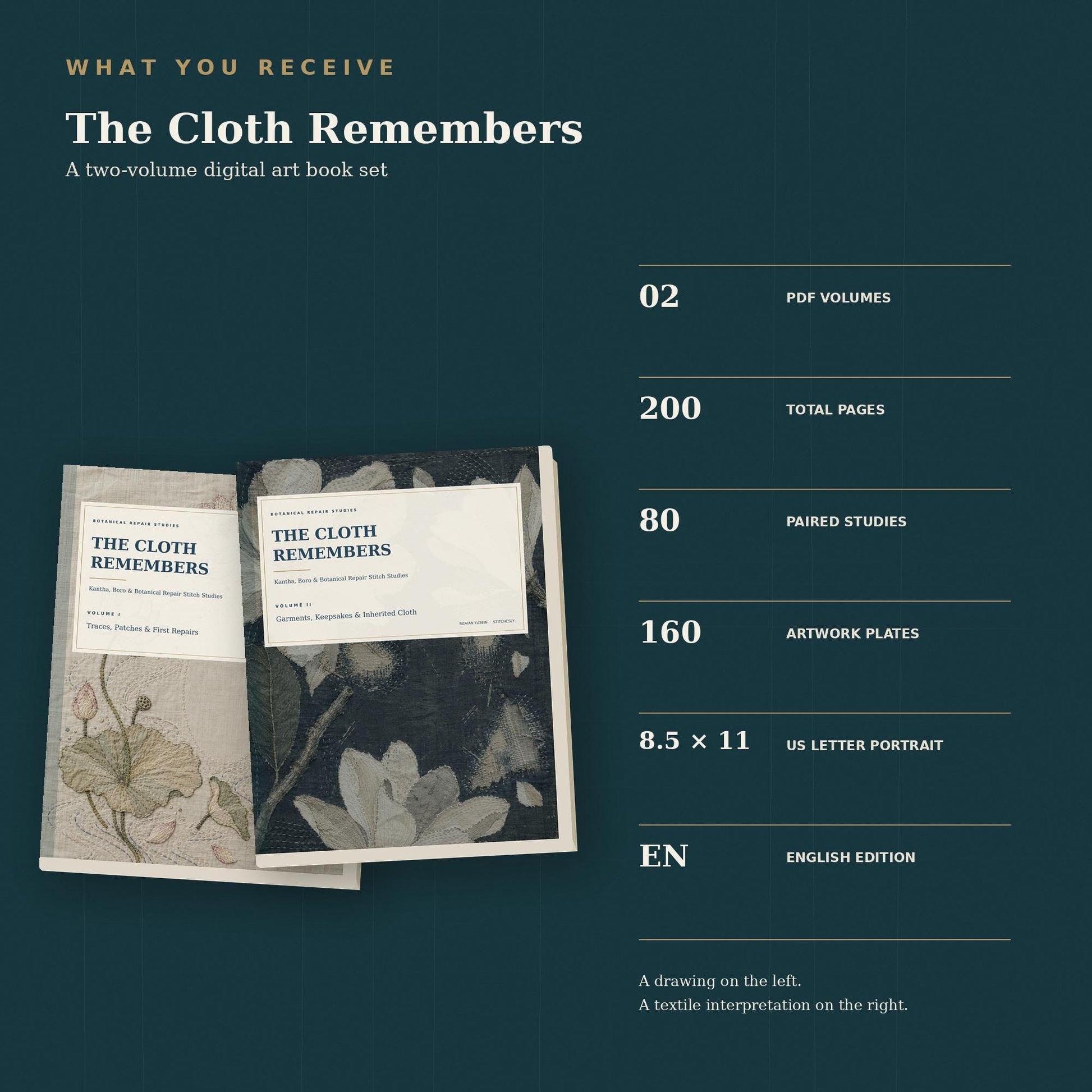 Two PDF volumes with 200 pages, 80 paired studies and 160 artwork plates