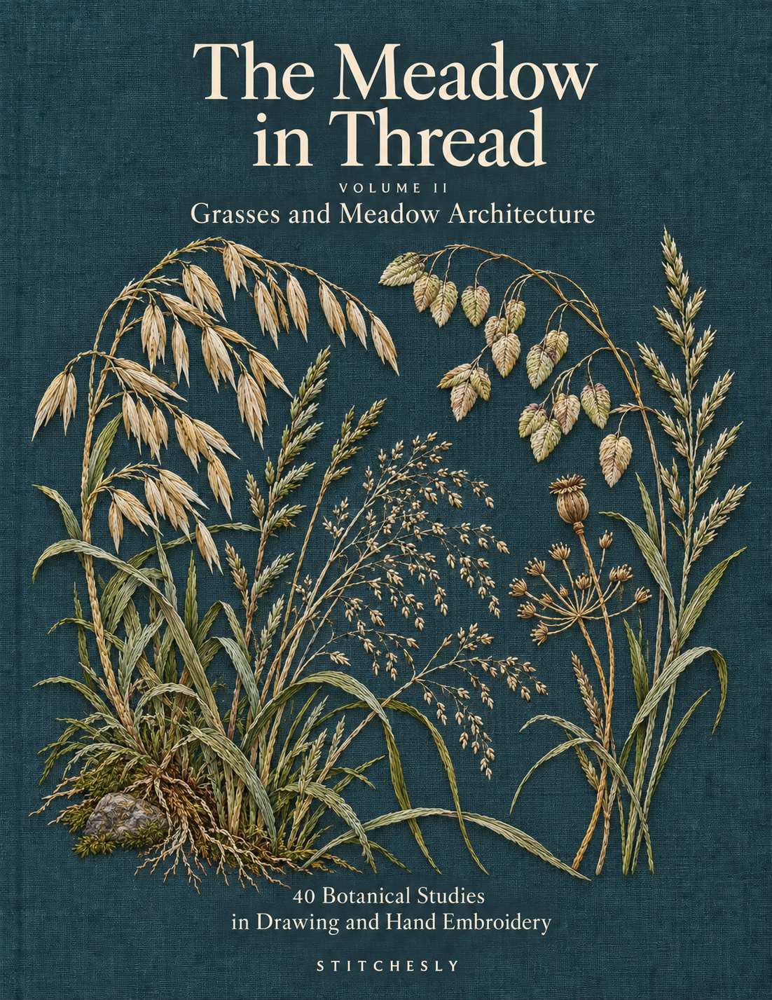 The Meadow in Thread Volume II front cover, Grasses and Meadow Architecture.