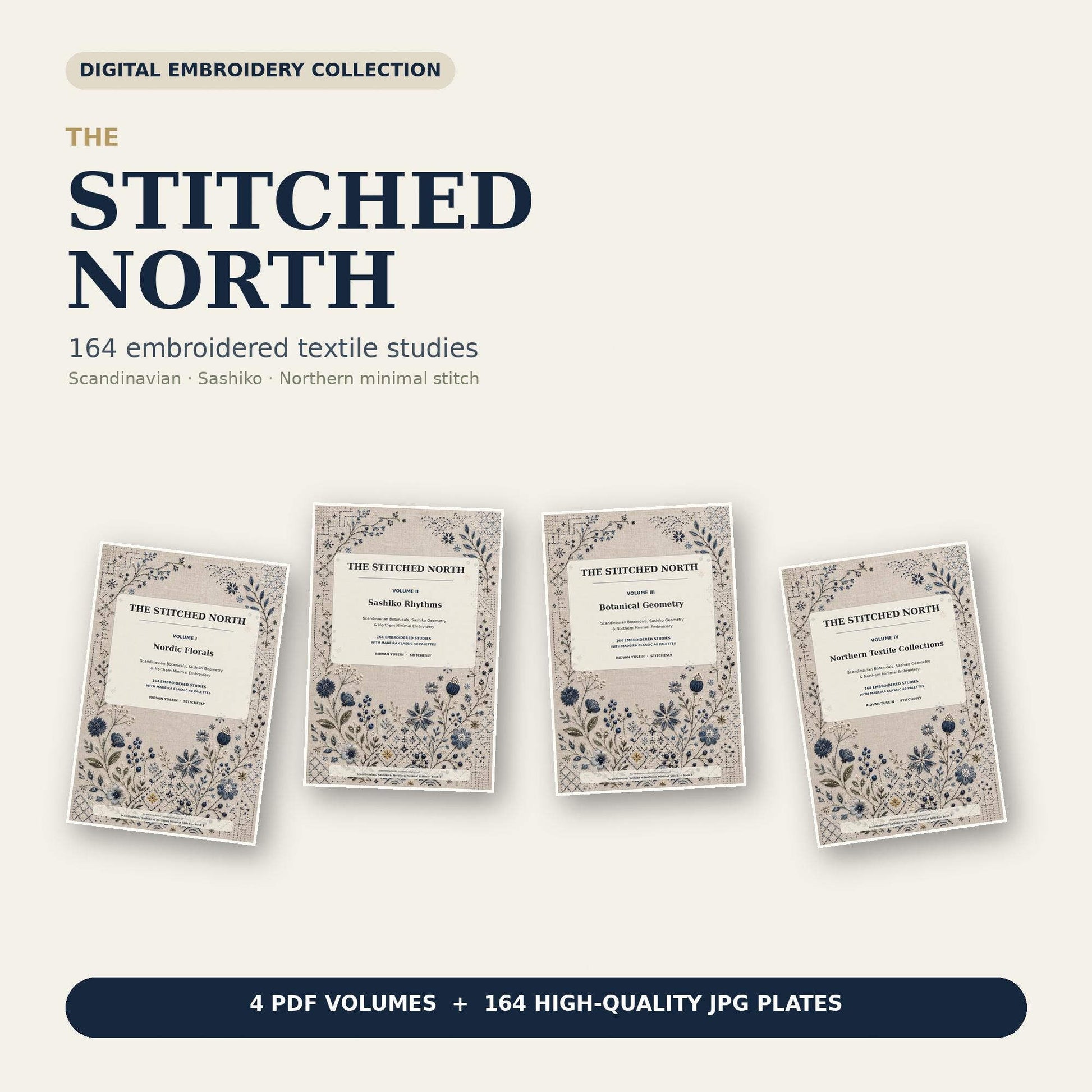 Preview of Sashiko geometric embroidery studies from The Stitched North Volume II