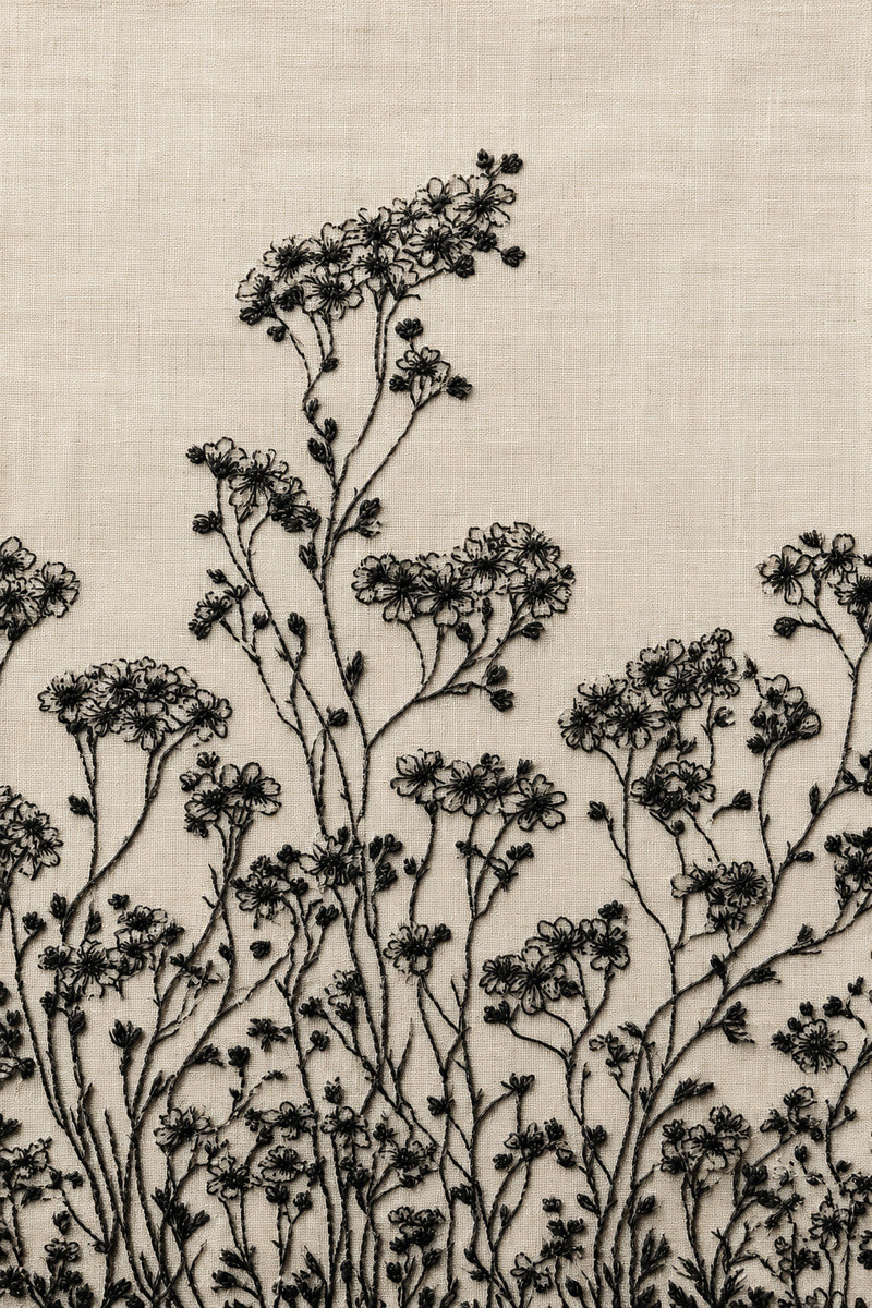 Thin Floral Border from Botanical Embroidery Designs Book 4, a digital embroidery design reference for machine embroidery designs, embroidery patterns and border and edge embroidery.