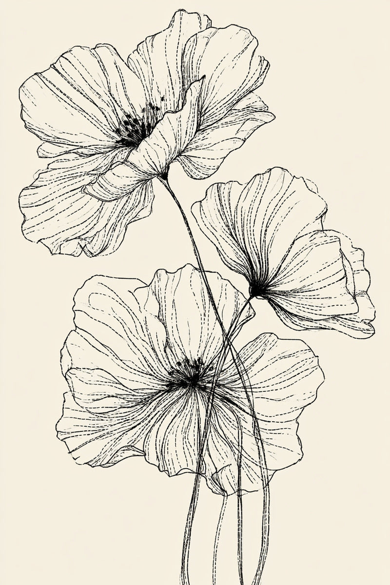 Three Flower Mini Motif from Botanical Embroidery Designs Book 3, a digital embroidery design reference for machine embroidery designs, embroidery patterns and small motif and accent designs.
