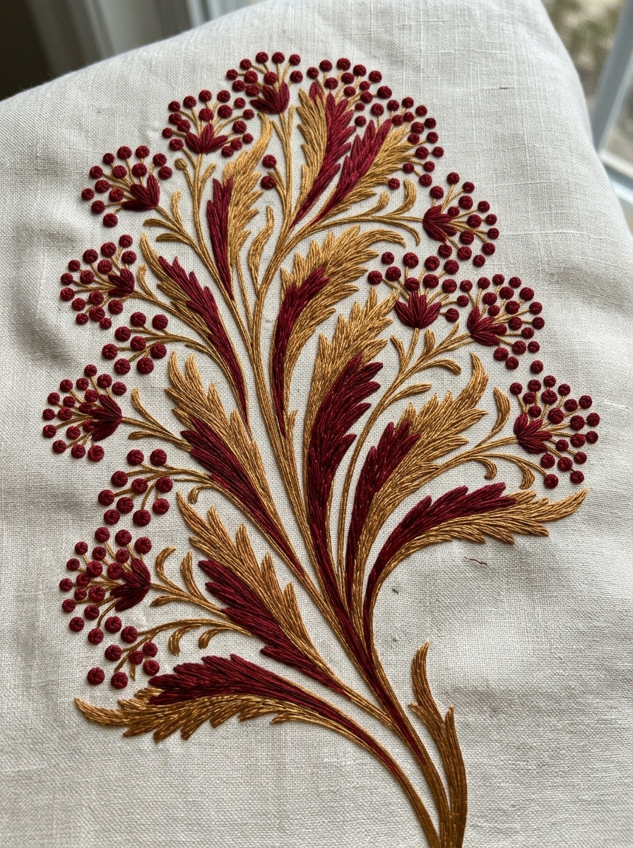 Tiny Cypress Filler Motif Mughal from Mughal & Persian Garden Embroidery Book 2, a digital embroidery design reference for machine embroidery designs, embroidery patterns and small motif and accent designs.