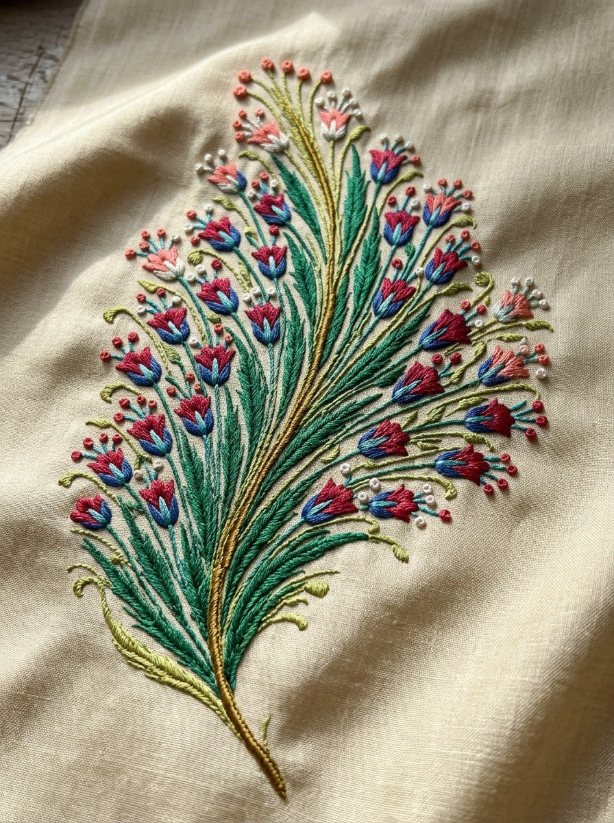 Tiny Cypress Filler Motif Mughal from Mughal & Persian Garden Embroidery Book 6, a digital embroidery design reference for machine embroidery designs, embroidery patterns and small motif and accent designs.