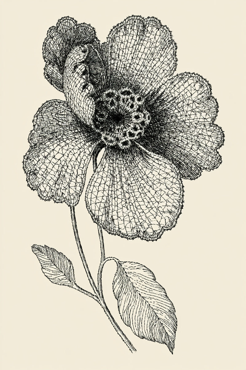 Tiny Lace Floral Accent from Lace Embroidery & Broderie Designs Book 1, a digital embroidery design reference for machine embroidery designs, embroidery patterns and lace and broderie details.