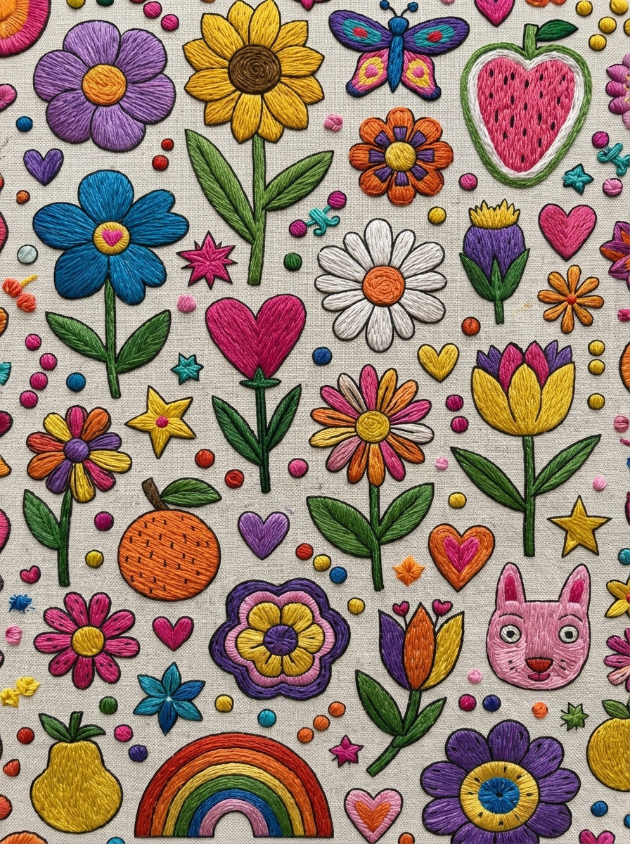Tote Bags Sweatshirts Pockets And from Color Pop Patches & Playful Motifs Book 5, a digital embroidery design reference for machine embroidery designs, embroidery patterns and garment placement ideas.