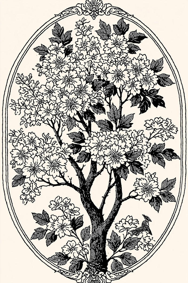 Tree Of Life Medallion from Jacobean & Crewel Embroidery Book 4, a digital embroidery design reference for machine embroidery designs, embroidery patterns and embroidery design reference.