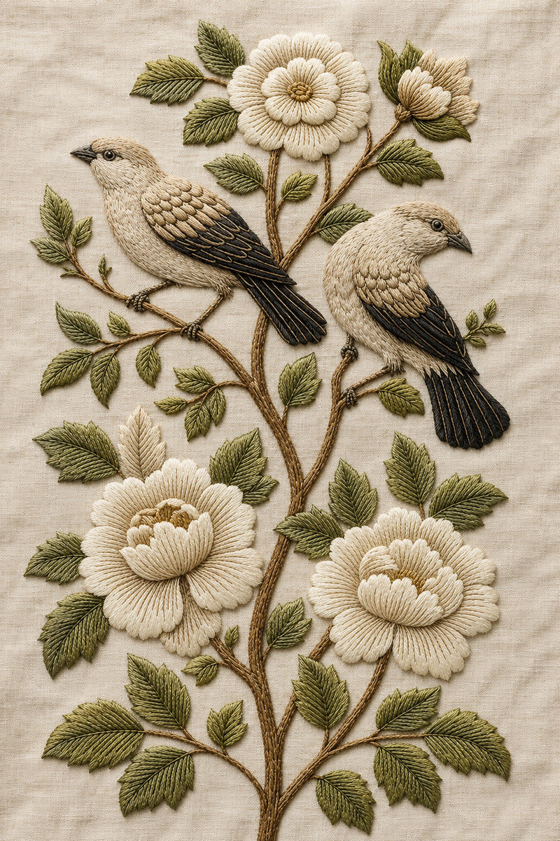 Tree Of Life With Birds 02 from Jacobean & Crewel Embroidery Book 1, a digital embroidery design reference for machine embroidery designs, embroidery patterns and embroidery design reference.