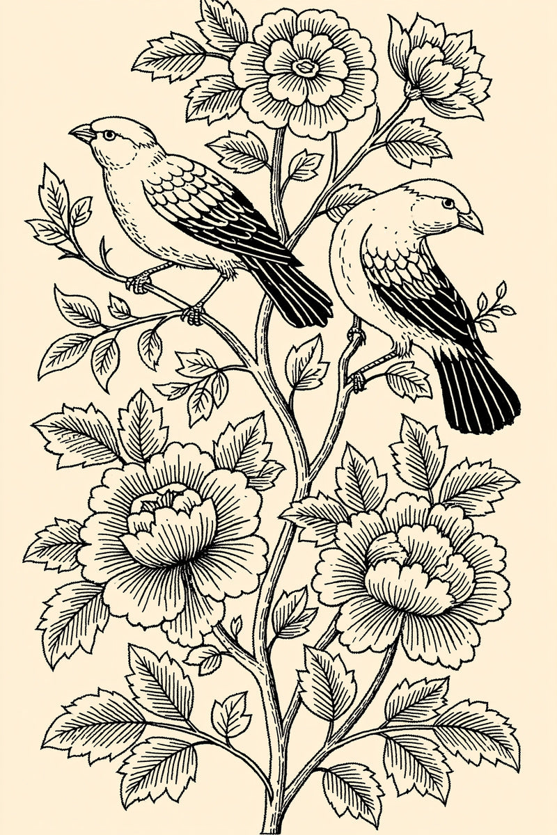 Tree Of Life With Birds from Jacobean & Crewel Embroidery Book 1, a digital embroidery design reference for machine embroidery designs, embroidery patterns and embroidery design reference.