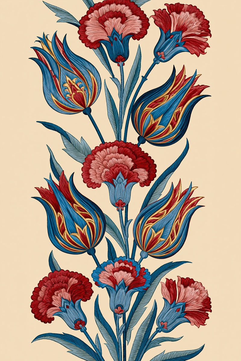 Turkish Blouse Front Embroidery from Neckline & Collar Embroidery Designs Book 2, a digital embroidery design reference for machine embroidery designs, embroidery patterns and garment placement ideas.