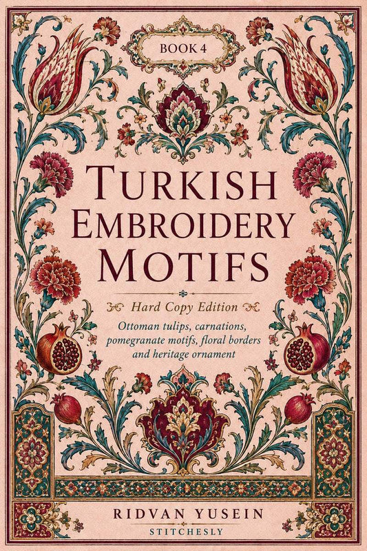 Turkish Embroidery Motifs Book Four cover, view 2.