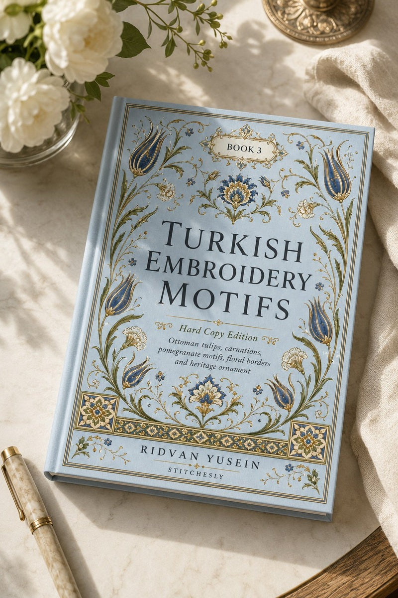 Turkish Embroidery Motifs Book Three cover, view 1.