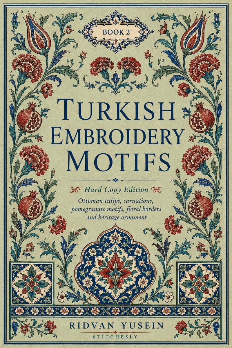 Turkish Embroidery Motifs Book Two cover, view 2.