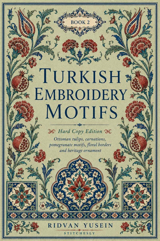 Turkish Embroidery Motifs Book Two cover, view 2.