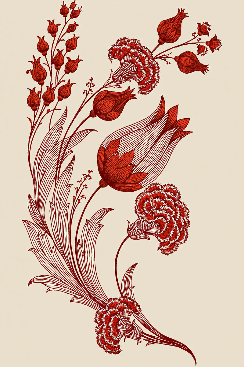 Turkish Floral Napkin Corner 02 from Napkins, Table Runners & Kitchen Linens Book 3, a digital embroidery design reference for machine embroidery designs, embroidery patterns and border and edge embroidery.