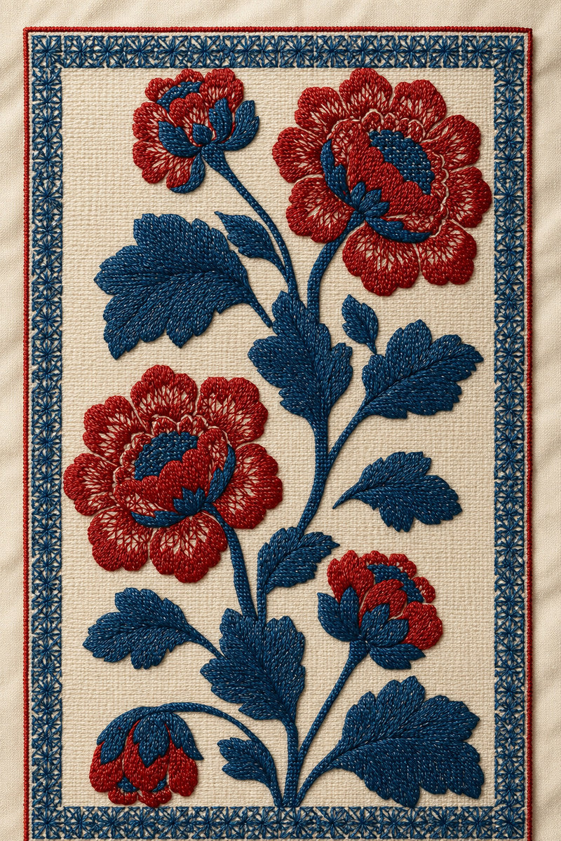 Two Color Colbert Border 02 from Colbert Embroidery Studies Book 1, a digital embroidery design reference for machine embroidery designs, embroidery patterns and border and edge embroidery.