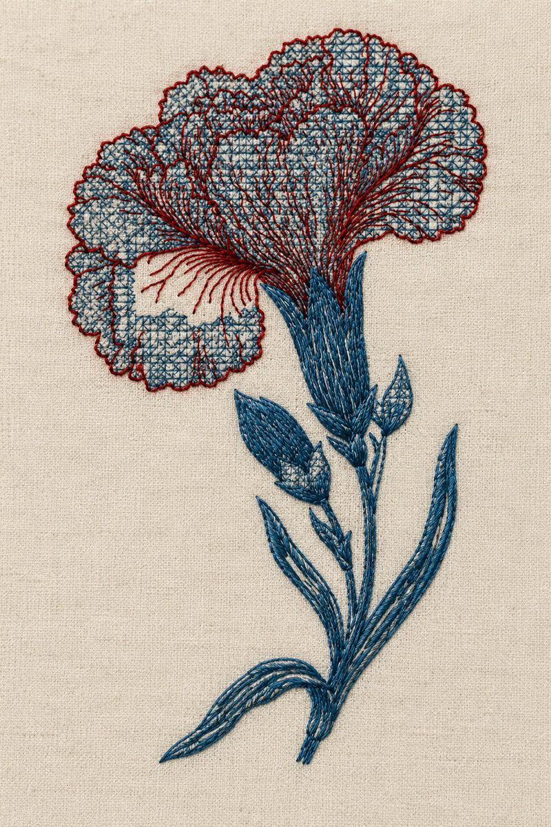 Two Color Colbert Carnation Study 02 from Colbert Embroidery Studies Book 1, a digital embroidery design reference for machine embroidery designs, embroidery patterns and embroidery design reference.