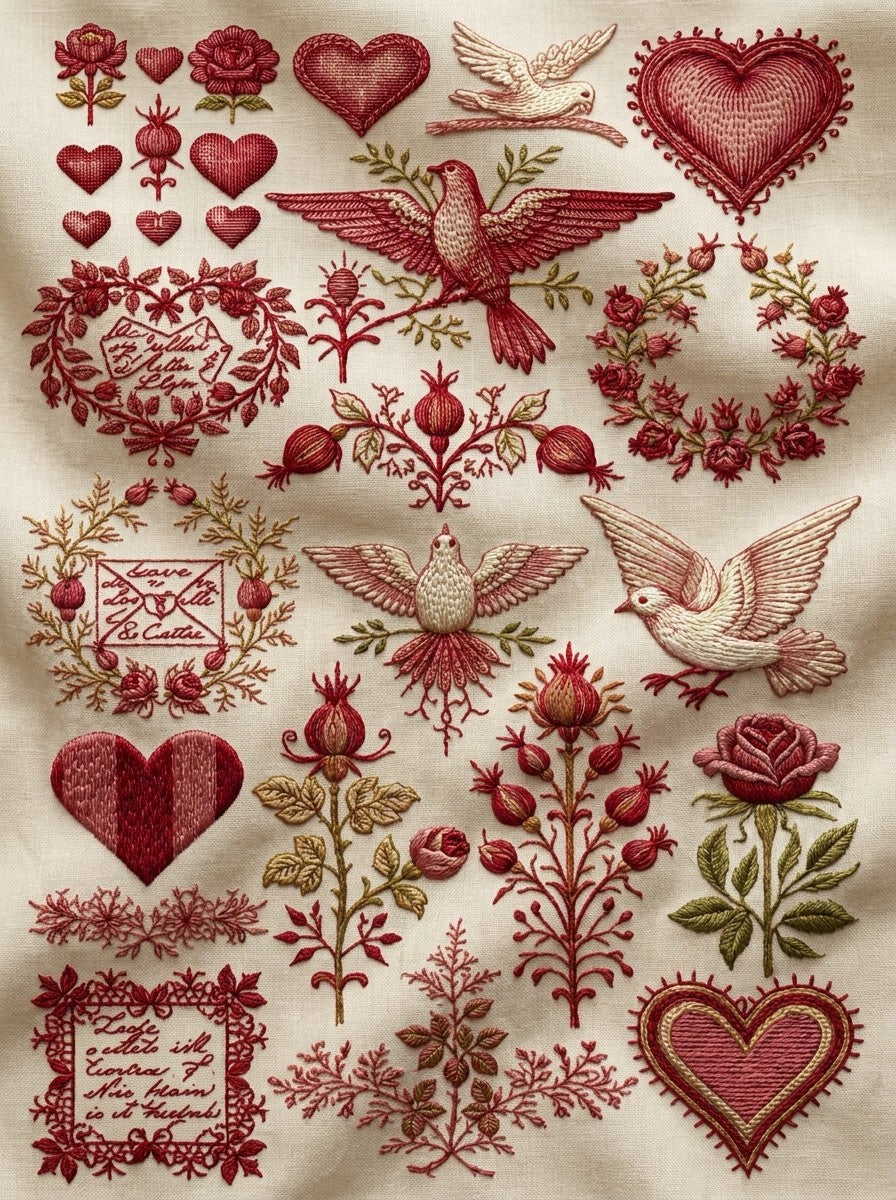 Valentine’s Day Embroidery Book 26 Product Book 2 digital PDF embroidery design book - main cover / hero image 8