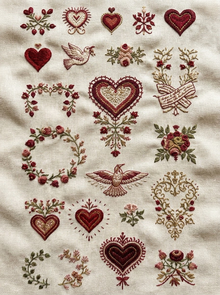 Valentine’s Day Embroidery Book 26 Product Book 1 digital PDF embroidery design book - main cover / hero image 10