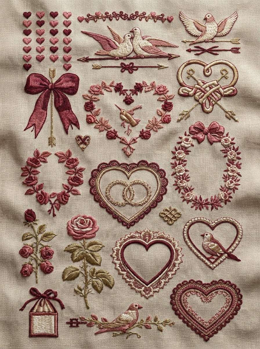Valentine’s Day Embroidery Book 26 Product Book 1 digital PDF embroidery design book - main cover / hero image 6