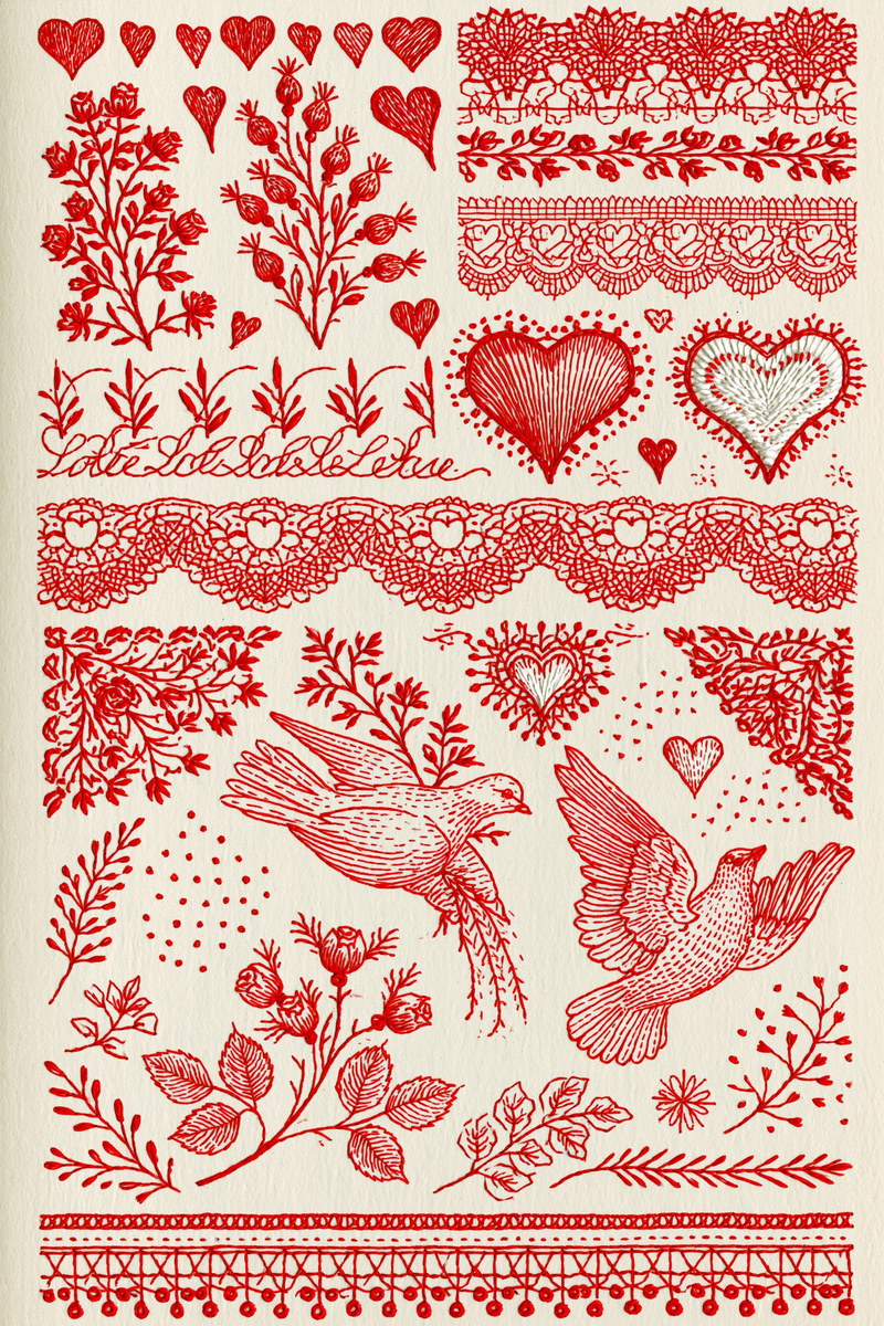 Valentine’s Day Embroidery Book 26 Product Book 1 digital PDF embroidery design book - sample plate / motif preview 14