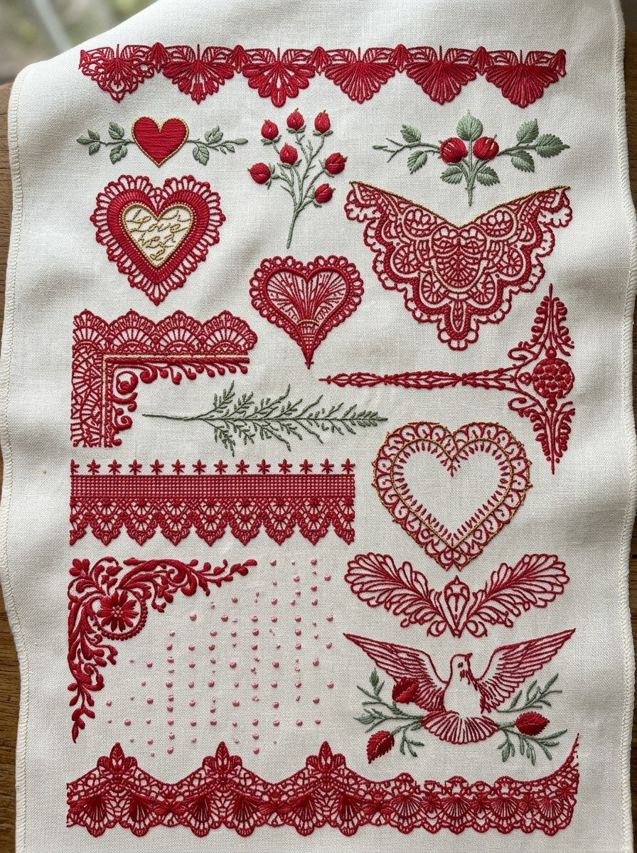 Valentine’s Day Embroidery Book 26 Product Book 4 digital PDF embroidery design book - sample plate / motif preview 13