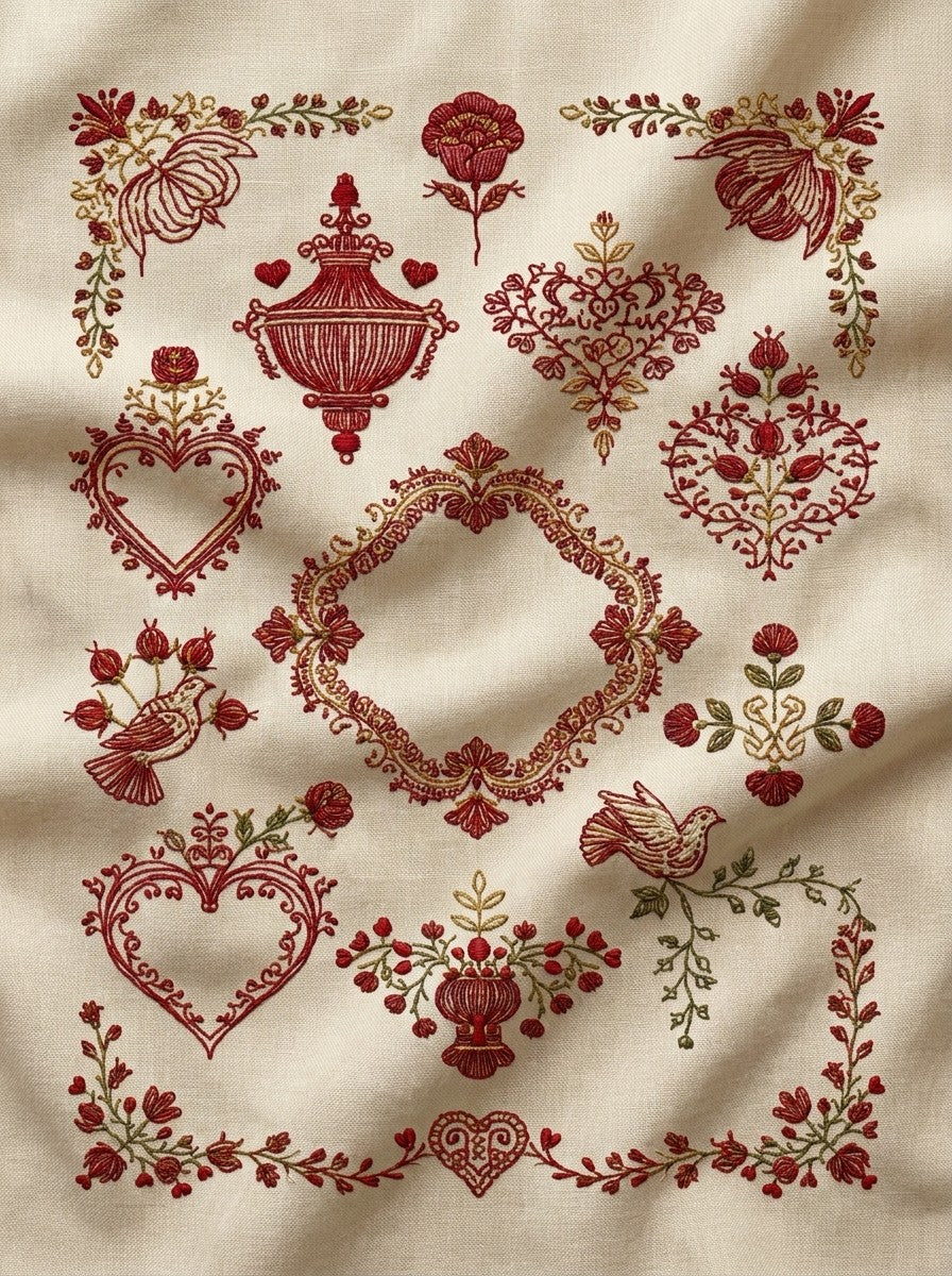 Valentine’s Day Embroidery Book 26 Product Book 3 digital PDF embroidery design book - sample plate / motif preview 15