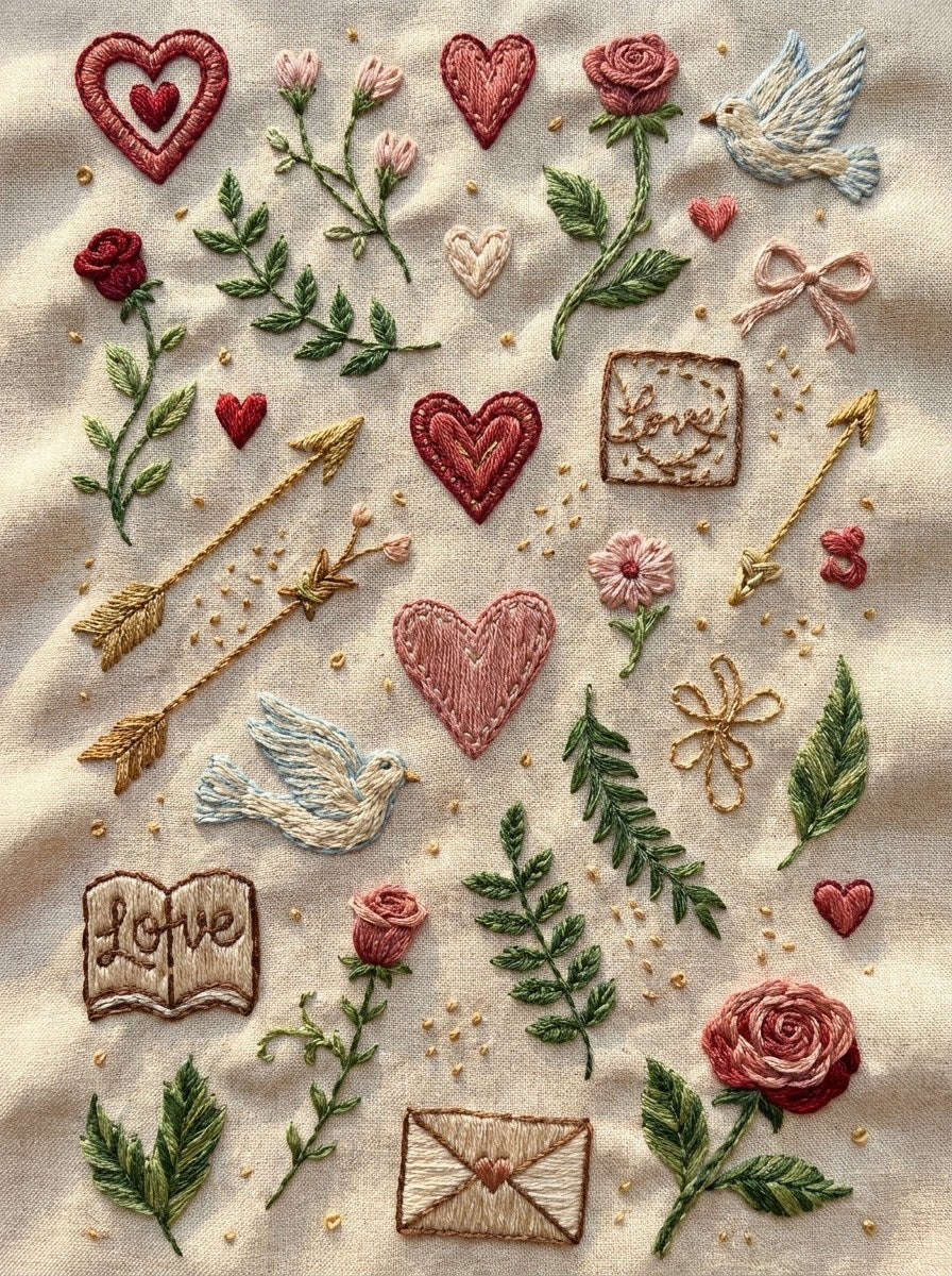 Valentine’s Day Embroidery Book 26 Product Book 2 digital PDF embroidery design book - sample plate / motif preview 15