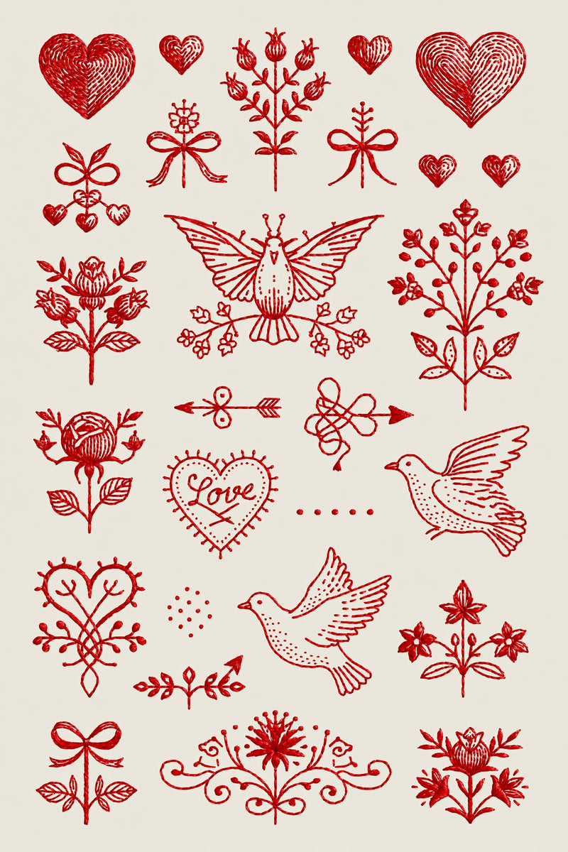 Valentine’s Day Embroidery Book 26 Product Book 3 digital PDF embroidery design book - sample plate / motif preview 10
