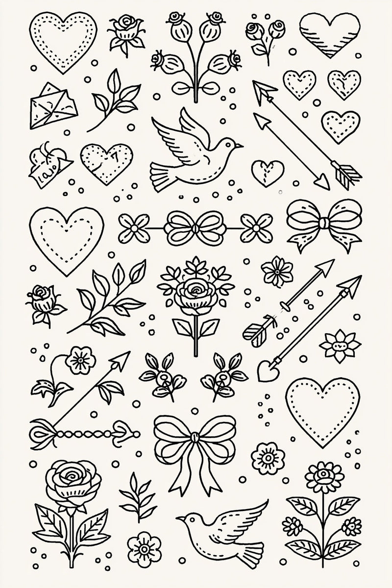 Valentine’s Day Embroidery Book 26 Product Book 1 digital PDF embroidery design book - sample plate / motif preview 12