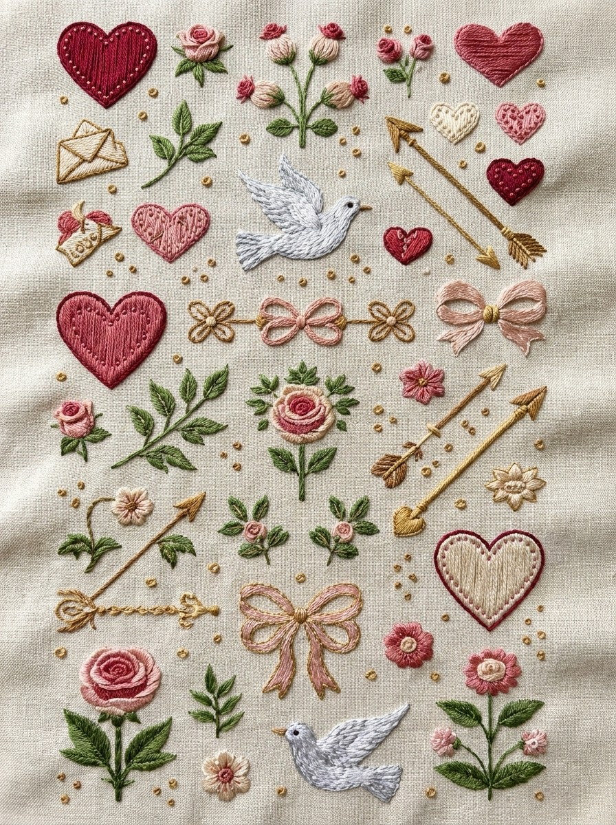 Valentine’s Day Embroidery Book 26 Product Book 1 digital PDF embroidery design book - sample plate / motif preview 13