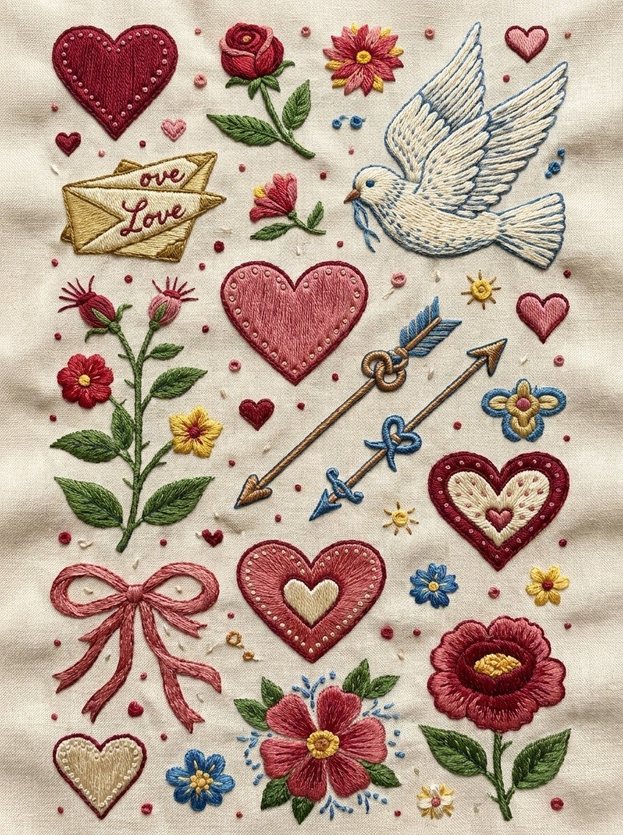 Valentine’s Day Embroidery Book 26 Product Book 2 digital PDF embroidery design book - sample plate / motif preview 13
