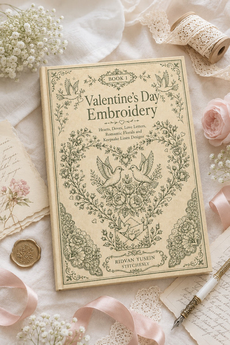 Valentine’s Day Embroidery Book 26 Product Book 1 digital PDF embroidery design book - main cover / hero image 2