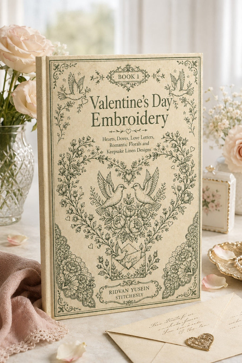Valentine’s Day Embroidery Book 26 Product Book 1 digital PDF embroidery design book - main cover / hero image 3