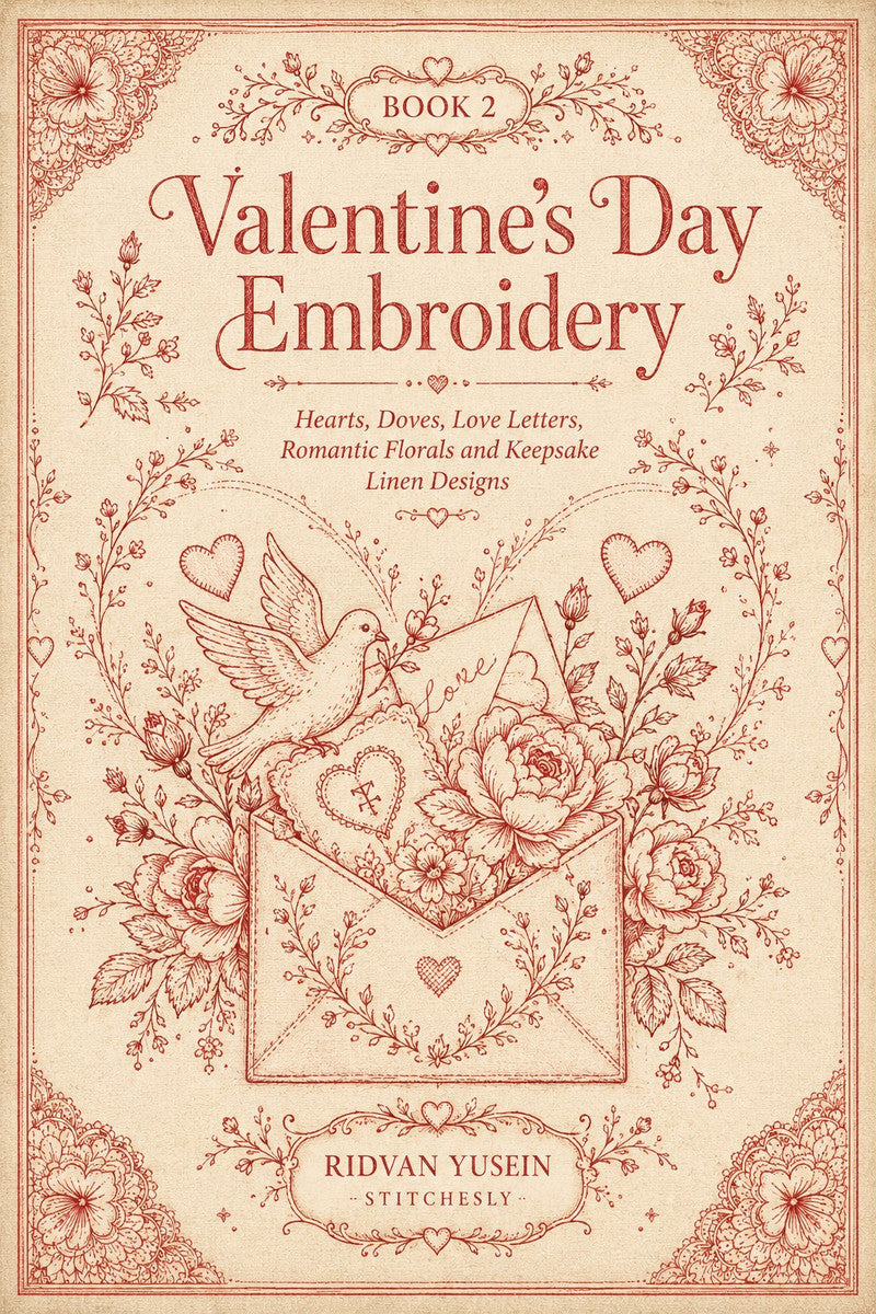 Valentine’s Day Embroidery Book 26 Product Book 2 digital PDF embroidery design book - main cover / hero image 1