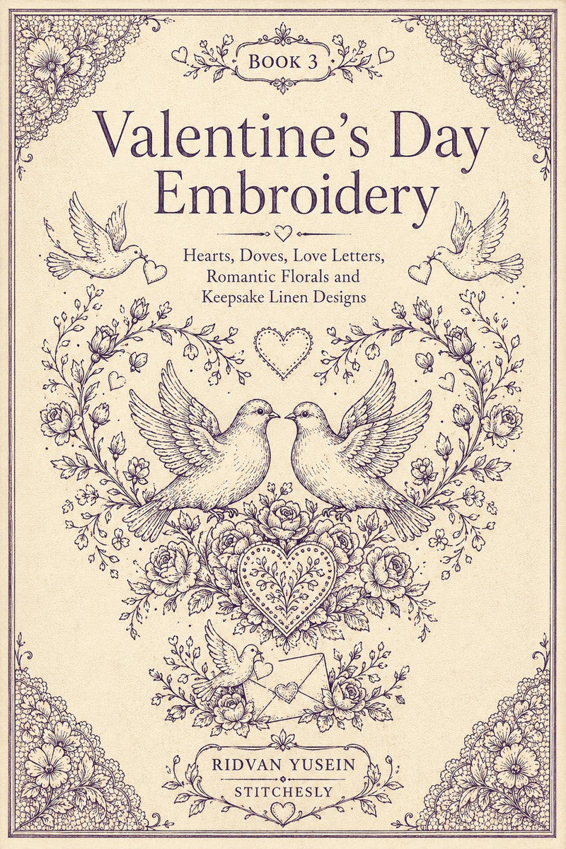 Valentine’s Day Embroidery Book 26 Product Book 3 digital PDF embroidery design book - main cover / hero image 3