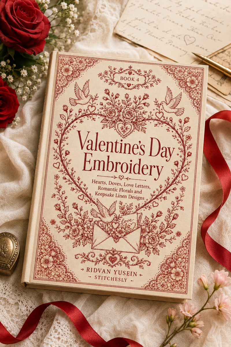 Valentine’s Day Embroidery Book 26 Product Book 4 digital PDF embroidery design book - main cover / hero image 3