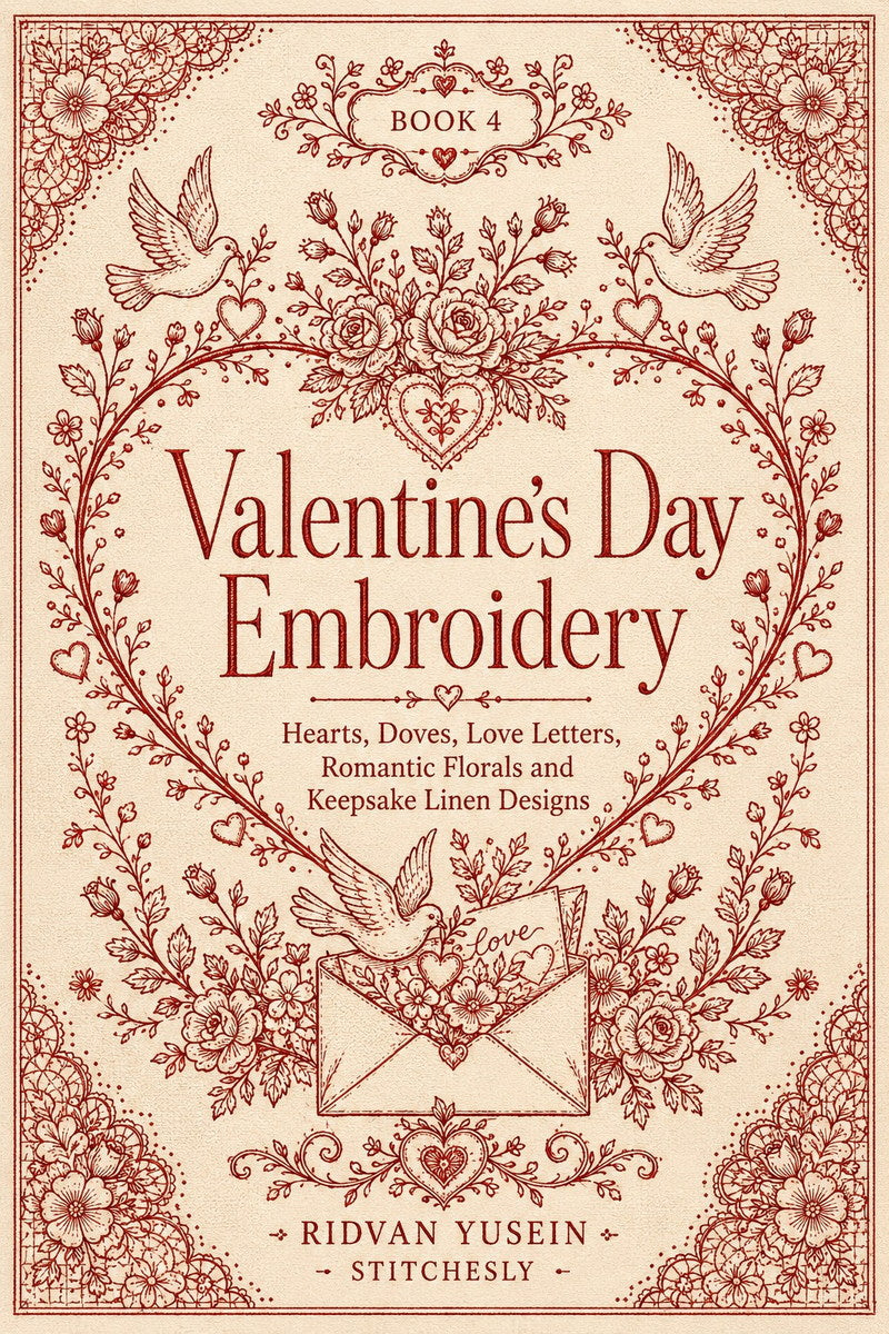 Valentine’s Day Embroidery Book 26 Product Book 4 digital PDF embroidery design book - main cover / hero image 1