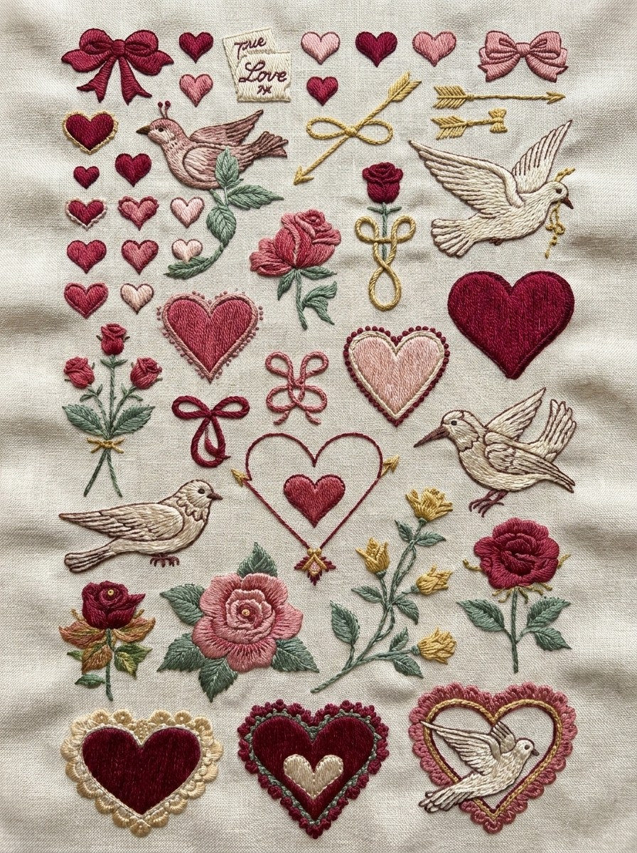 Valentine’s Day Embroidery Book 26 Product Book 1 digital PDF embroidery design book - main cover / hero image 11