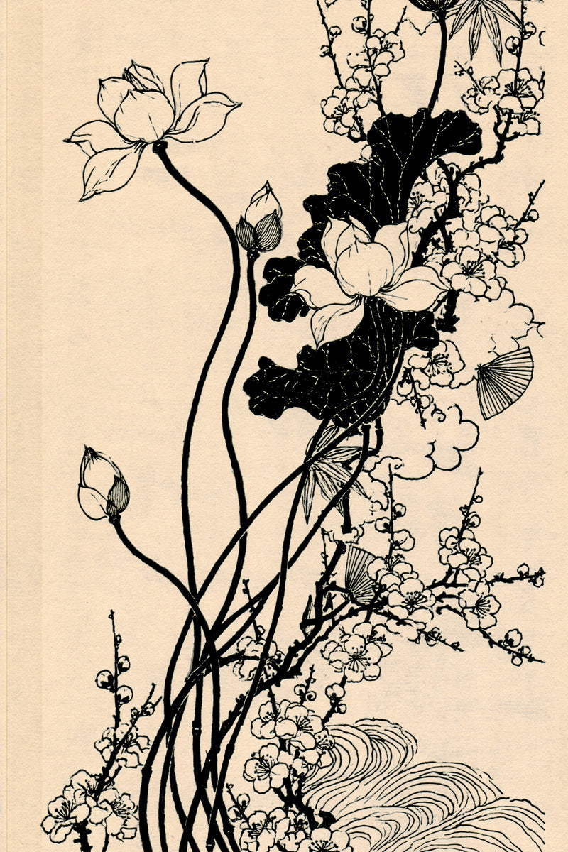 Vertical Panels Kimono Inspired Layouts 02 from East Asian Inspired Embroidery Book 2, a digital embroidery design reference for machine embroidery designs, embroidery patterns and embroidery design reference.