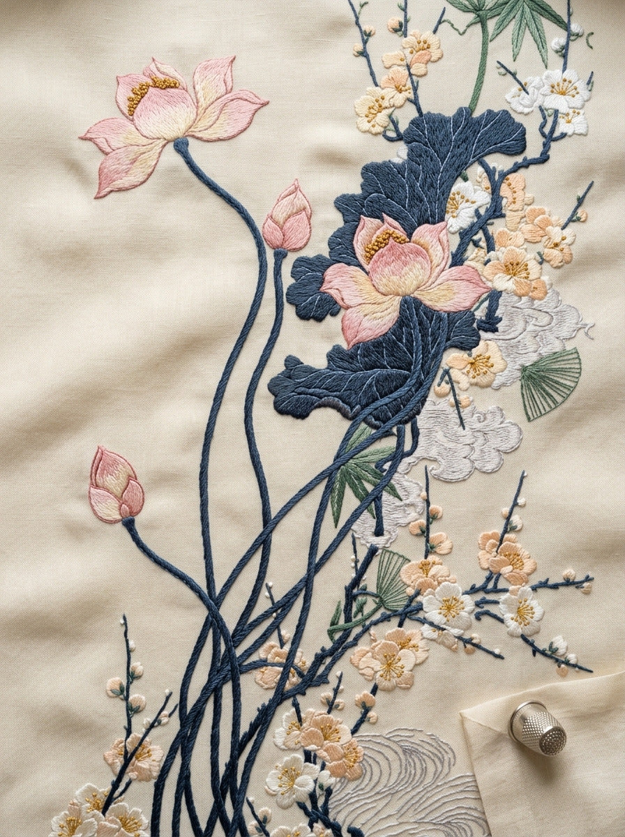 Vertical Panels Kimono Inspired Layouts from East Asian Inspired Embroidery Book 2, a digital embroidery design reference for machine embroidery designs, embroidery patterns and embroidery design reference.