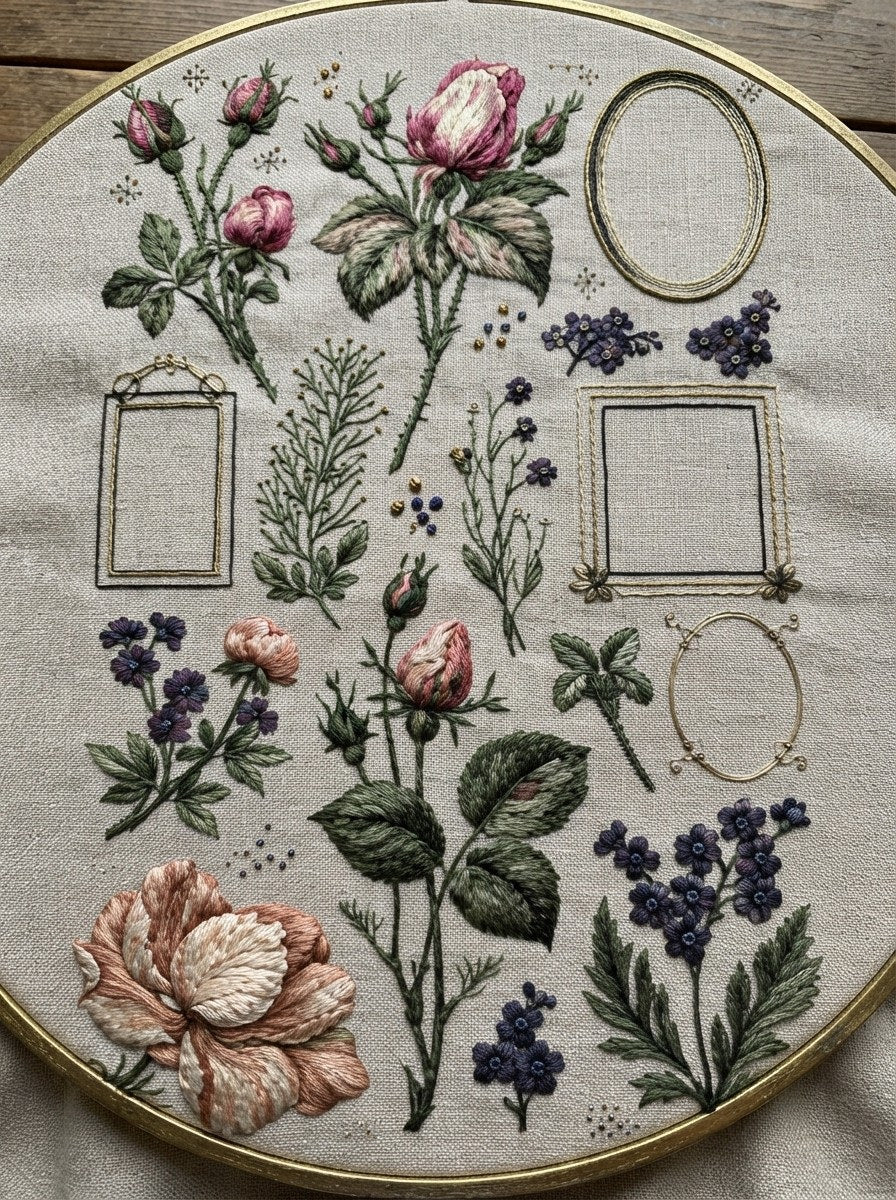 Victorian Sprig & Heirloom Botanicals Book 49 Product Book 4 digital PDF embroidery design book - sample plate / motif preview 9