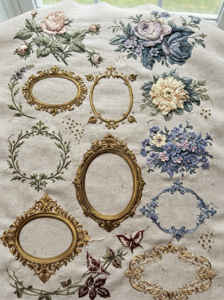 Victorian Sprig & Heirloom Botanicals Book 49 Product Book 2 digital PDF embroidery design book - sample plate / motif preview 11