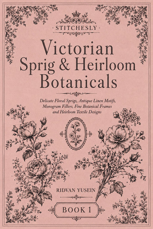 Victorian Sprig & Heirloom Botanicals Book 49 Product Book 1 digital PDF embroidery design book - main cover / hero image 2