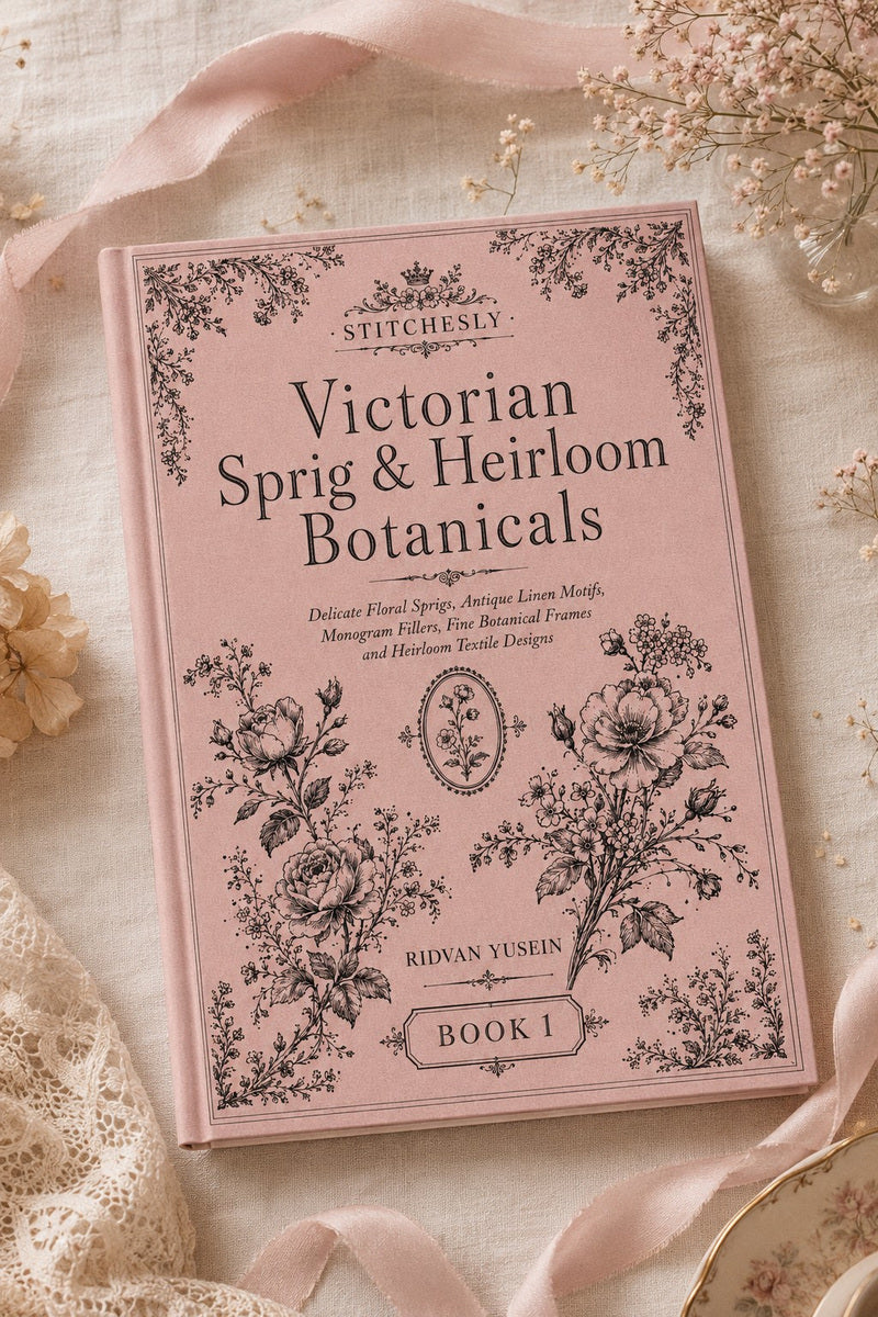 Victorian Sprig & Heirloom Botanicals Book 49 Product Book 1 digital PDF embroidery design book - main cover / hero image 3
